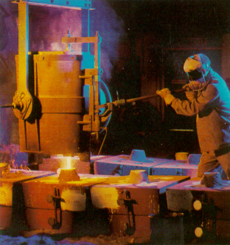 casting process from ladle